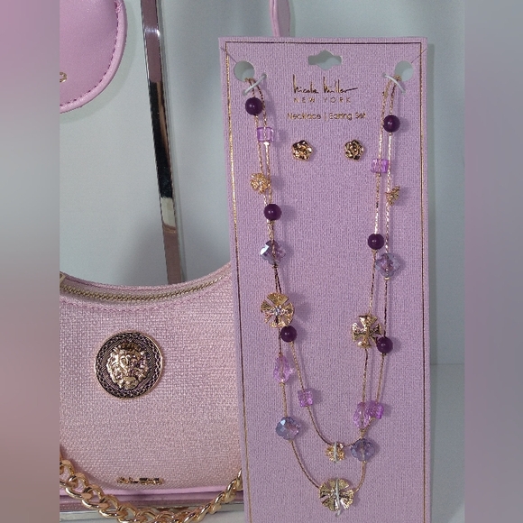 Aldo Pink and Gold Women's Bag w/Jewlery Bundle - Picture 3 of 12